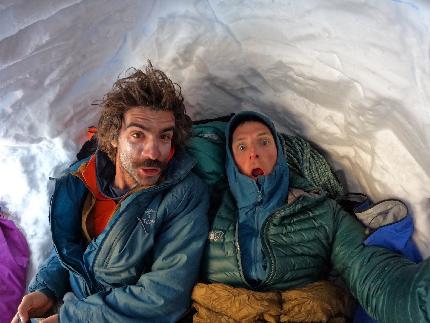 Cerro Nora Oeste, Patagonia, Paolo Marazzi, Luca Schiera - Paolo Marazzi and Luca Schiera making the first ascent of Cerro Nora Oeste in Patagonia