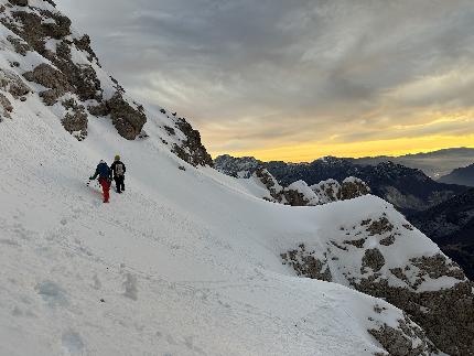 Archi del Vento, Monte Duranno, Friuli Dolomites, Mirco Grasso, Francesco Rigon, Luca Vallata - The first ascent of 'Archi del Vento' on Naso del Monte Duranno in the Friuli Dolomites (Mirco Grasso, Francesco Rigon, Luca Vallata 24/12/2024)