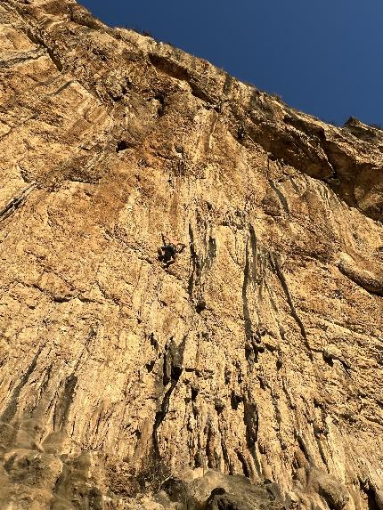 Stefano Carnati, Mišja Peč, Slovenia - Stefano Carnati climbing 'Xaxid hostel' (9a) at Mišja Peč in Slovenia