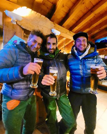 Civetta, Dolomiti, Christian Casanova, Francesco Favilli, Mathieu Maynadier - The first ascent of 'Mixte Feeling' in Civetta, Dolomites (Christian Casanova, Francesco Favilli, Mathieu Maynadier 15-16/01/2024)
