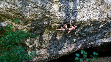 Adam Ondra - Adam Ondra making his second-hardest flash ever, 'Peščena ura' (9a) at Sopota in Slovenia