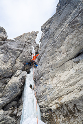 Langental, Dolomites, Daniel Ladurner, Johannes Lemayr - The first ascent of 'Ein Tag zum Träumen' in Langental, Dolomites (Daniel Ladurner, Johannes Lemayr 23/01/2024)