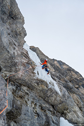 Langental, Dolomites, Daniel Ladurner, Johannes Lemayr - The first ascent of 'Ein Tag zum Träumen' in Langental, Dolomites (Daniel Ladurner, Johannes Lemayr 23/01/2024)