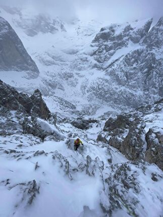 Elferkofel, Sexten Dolomites, Samuel Holzknecht, Simon Messner, Cesare Olivetti - The first ascent of 'La Penultima' on Elferkofel, Sexten Dolomites (Samuel Holzknecht, Simon Messner, Cesare Olivetti 12/2023 & 01/2024)