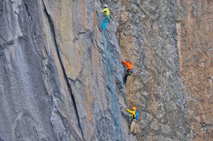 Mount Kinabalu, Borneo - Caroline Ciavalidini, Yuji Hirayama and James Pearson on the route Metis E6