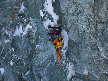 Matterhorn, François Cazzanelli, Jerome Perruquet, Marco Farina, Stefano Stradelli - The first ascent of 'Una Follia per Adriana - Il Grande Diedro dalla Sud' on the Matterhorn (François Cazzanelli, Jerome Perruquet, Marco Farina, Stefano Stradelli 06/02/2024)