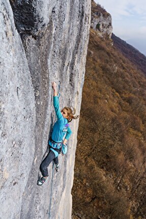 Iris Bielli - Iris Bielli climbing her first 8c, 'Endangered' on Pala del Frate at Corni di Canzo.