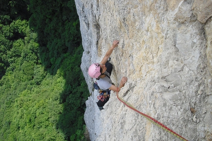 Cara - Val Gadena - Angela Carraro su L5 di Cara in Val Gadena