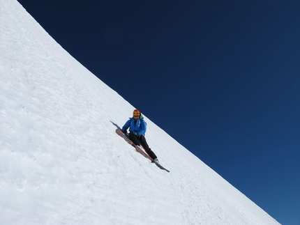 Giuseppe Dallona - Francesco Civra Dano - Discesa con gli sci della Via Tardivel, Brenva, Parete Sud del Monte Bianco