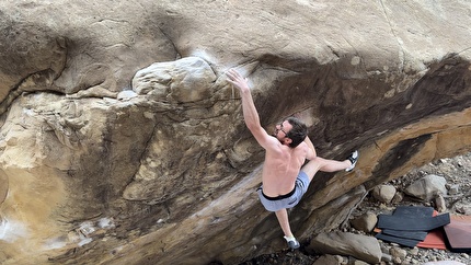 Will Bosi Return of the Sleepwalker - Will Bosi making the second ascent of 'Return of the Sleepwalker' (V17/9A)