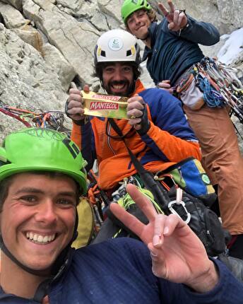 El Mocho, Patagonia, Nico Lewin, Ignacio Mulero, Leon Riveros - The first ascent of 'Arigato Chalten' (7c, 450m) on the north face of El Mocho in Patagonia (Ignacio Mulero, Leon Teizan Riveros Molina, Nico Lewin 2024