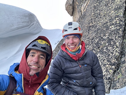 Aiguille du Nantillon, Envers des Aiguilles, Mont Blanc, Hypnotic Lain, Oliver Gajewski, Santiago Padrós - The first ascent of 'Hypnotic Lain' on Aiguille du Nantillon, Envers des Aiguilles, Mont Blanc (Oliver Gajewski, Santiago Padrós 19-20/02/2024)