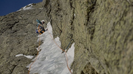 Nantillons, Mont Blanc, Mathieu Maynadier, Louna Ladevant, Tristan Ladevant - The first ascent of 'Syndrome de l’oubl' on Deuxième Pointe de Nantillons, Mont Blanc massif (Mathieu Maynadier, Louna Ladevant, Tristan Ladevant 29/02/2024)