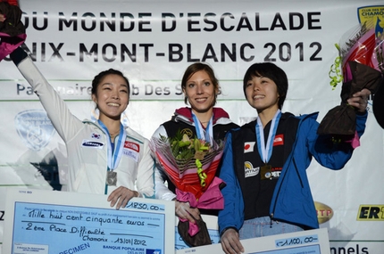 Coppa del Mondo Lead 2012 - The first stage of the Lead World Cup 2012 at Chamonix: Jain Kim, Mina Markovic & Momoka Oda