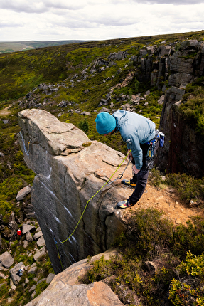 Jacopo Larcher - Jacopo Larcher after having climbed 'Salvia Path' (E6 6b) a Shining Clough, Peak District, UK