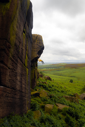 Jacopo Larcher - Jacopo Larcher working 'The Parthian Shot' at Burbage South, Peak District, UK