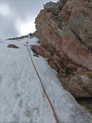 Pizzo di Camarda, Luca Gasparini, Cristiano Iurisci, Gianluigi Ranieri - L'apertura della via di misto 'Demetra' sulla nord del Pizzo di Camarda (Luca Gasparini, Cristiano Iurisci, Gianluigi Ranieri 23/03/2024)