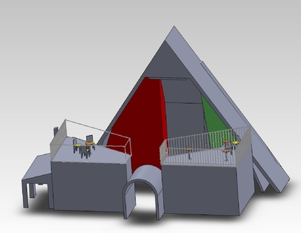 Memorial Bruseghini - Il rendering della struttura di arrampicata del Pradasc.