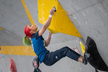 Boulder World Cup 2024 - Miho Nonaka competing in the first stage of the Boulder World Cup 2024 at Keqiao in China