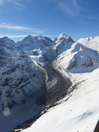 Impressionante frana sul Piz Scerscen in Svizzera