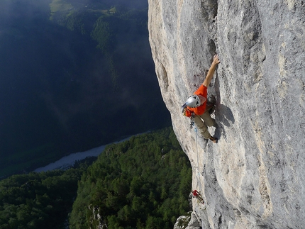 Rajceva, new route by Luka Lindic and Andrej Grmovšek on Križevnik in Slovenia