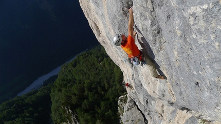 Križevnik - On 17/06/2012 Luka Lindič and Andrej Grmovšek completed the first ascent of Rajčeva (8a, 250m) up the North Face of Križevnik in Slovenia.