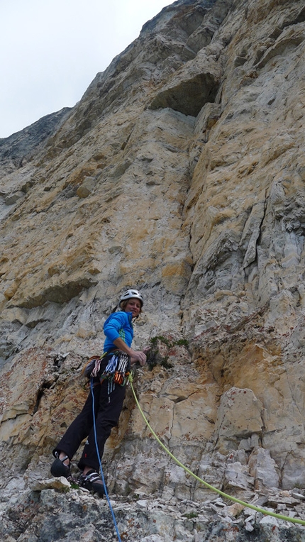 Donnafugata - Mayan Smith-Gobat and David Falt during their July 2012 repeat of Donnafugata sulla Torre Trieste, Civetta, Dolomites