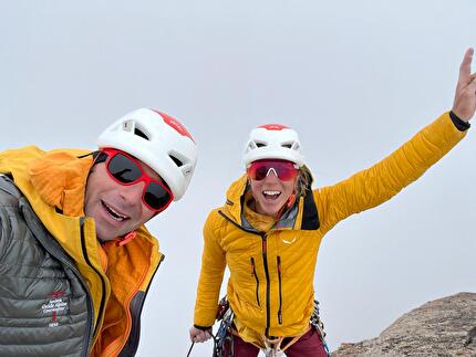 Federica Mingolla - Alberto Boschiazzo e Federica Mingolla in cima alla Via Bonatti-Ghigo al Grand Capucin, Monte Bianco