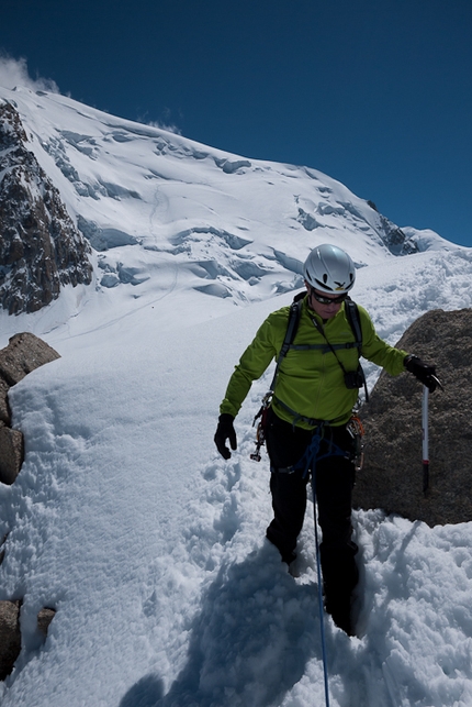 Monte Bianco - Giovanni Senoner sulla bella Arête à Laurence.