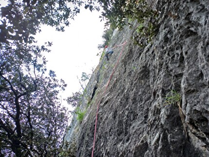 Transatlantico, Sarca valley, Italy - Climbing pitch 1 of 'Il sole e la luna' on Transatlantico in Valle del Sarc, Italy (Silvia Bert, Daniele Bolognani)