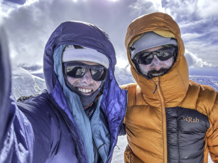 Mantok 1 Alaska, Fred Caloggero, Joseph Hobby - Fred Caloggero and Joseph Hobby on the summit of Mantok 1 in Alaska after completing the 2nd recorded ascent.