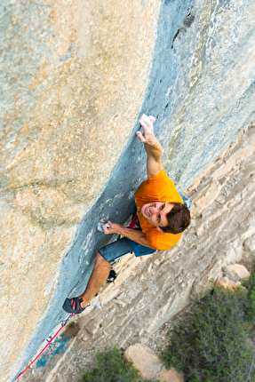 Seb Bouin climbing Bibliographie (9b+) at Céüse