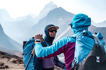 Hungchi, Charles Dubouloz, Symon Welfringer - Charles Dubouloz and Symon Welfringer making the first ascent of 'Le Cavalier sans tête', a new route on Hungchi (7,029m), May 2024