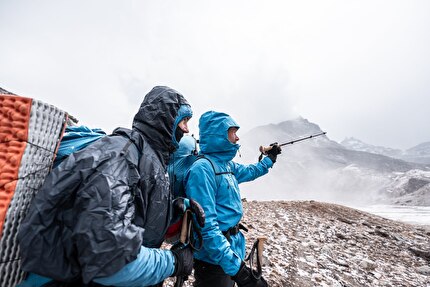 Hungchi, Charles Dubouloz, Symon Welfringer - Charles Dubouloz and Symon Welfringer making the first ascent of 'Le Cavalier sans tête', a new route on Hungchi (7,029m), May 2024