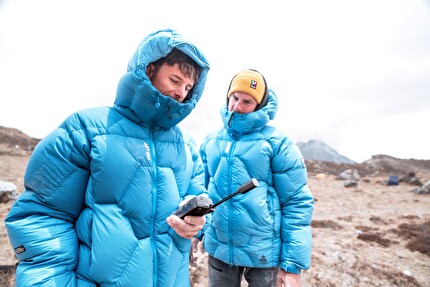 Hungchi, Charles Dubouloz, Symon Welfringer - Charles Dubouloz and Symon Welfringer making the first ascent of 'Le Cavalier sans tête', a new route on Hungchi (7,029m), May 2024