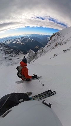 Mont Blanc Brenva Face - of th Brenva Face (Mont Blanc) skied by Nico Borgeot, Gaspard Buro and Ross Hewitt