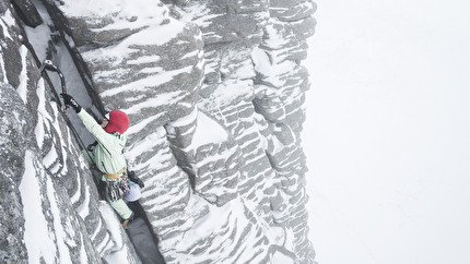 Embracing the Grim - Line van den Berg climbing in Scotland
