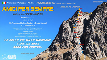 Pizzo Matto, Val Grosina, Valtellina - La relazione di Amici per sempre, Sass del Plan Sertif del Pizzo Matto, Val Grosina (Valtellina)