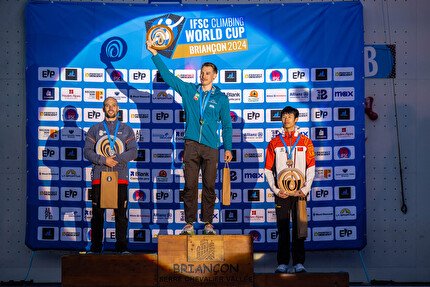 Coppa del Mondo Speed 2024 Briançon - 2. Erik Noya Cardona 1. Ludovico Fossali 3. Zhang Shaoqin, Coppa del Mondo Speed 2024 Briançon