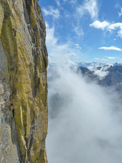 Becco di Valsoera - Gran Paradiso - Il verticale profilo del Filo a Piombo, celebre via degli anni ottanta aperta da Giorda stesso.
