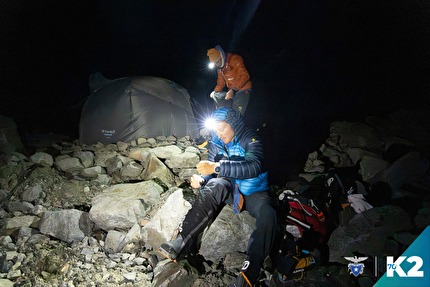 K2 70 - K2 70: Marco Majori e Federico Secchi, tentativo di vetta, la prima notte di cammino il 26/07/2024