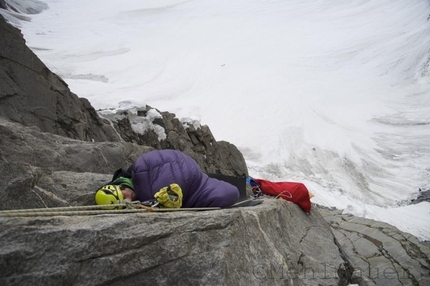 Martin & Florian Riegler - Bivy on Ramadhan (1100m, 9-, A2 Martin and Florian Riegler), Kako Peak (4950m), Karakorum, Pakistan.