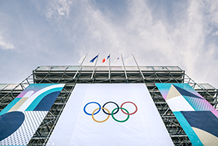 Giochi Olimpici Parigi 2024 - Giochi Olimpici Parigi 2024: allenamento sulla parete di arrampicata sportiva utilizzata per le Olimpiadi