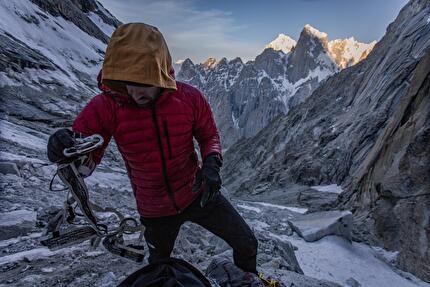 Stefano Ragazzo Eternal Flame Trango Tower - Stefano Ragazzo making the first rope-solo of Eternal Flame on Nameless Tower, Trango Towers, July 2024