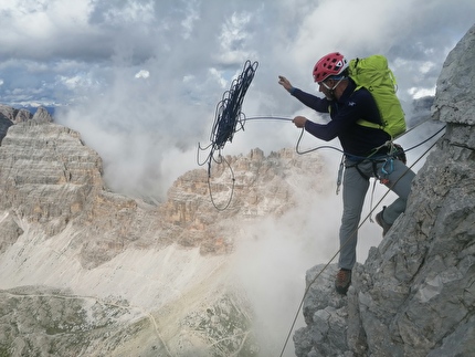 Tre Cime di Lavaredo, Dolomiti, Christian Bickel, Micha Rinn - Tre Cime Concatenamento Integrale - Skyline Traverse (Micha Rinn, Christian Bickel 23/24/07/2024)