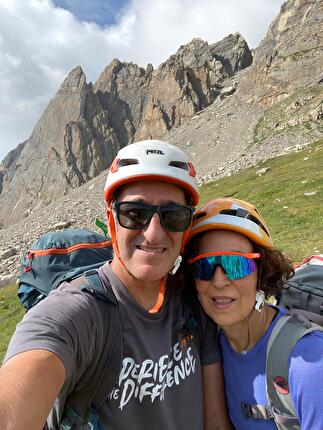 Rocca La Meja Valle Maira, Alpi Cozie - Maurizio Oviglia e Cecilia Marchi dopo l'apertura di 'Full of Freedom' alla Rocca La Meja in Valle Maira, Alpi Cozie 