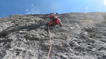 Piccolo Lagazuoi, Dolomiti, Walter Polidori - La via 'Odio la Guerra' al Piccolo Lagazuoi, Dolomiti: L2