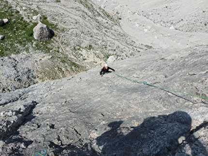 Piccolo Lagazuoi, Dolomiti, Walter Polidori - La via 'Odio la Guerra' al Piccolo Lagazuoi, Dolomiti: L2