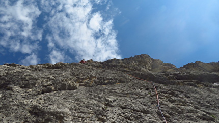 Piccolo Lagazuoi, Dolomiti, Walter Polidori - La via 'Odio la Guerra' al Piccolo Lagazuoi, Dolomiti: L4