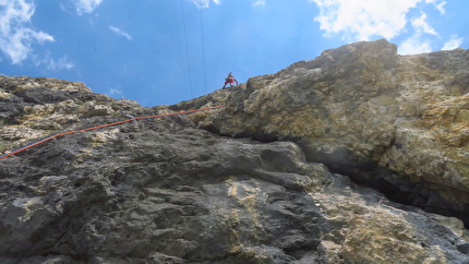 Piccolo Lagazuoi, Dolomiti, Walter Polidori - La via 'Odio la Guerra' al Piccolo Lagazuoi, Dolomiti: L6